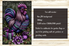 Christmas Garden Flag, Christmas Rooster Garden Flag, d9 Product Image 2