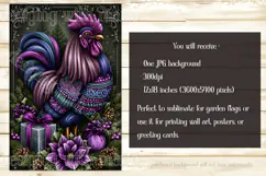 Christmas Garden Flag, Christmas Rooster Garden Flag, d9 Product Image 2