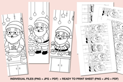 Christmas coloring bookmarks printable