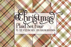 Christmas Background, 12x12 Christmas Plaid Papers, Four Product Image 1