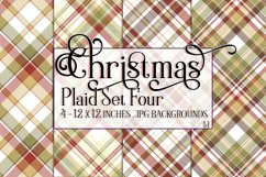 Christmas Background, 12x12 Christmas Plaid Papers, Four Product Image 1