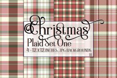 Christmas Background, 12x12 Christmas Plaid Papers, One Product Image 1