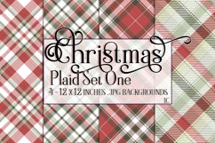 Christmas Background, 12x12 Christmas Plaid Papers, One Product Image 1