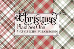 Christmas Background, 12x12 Christmas Plaid Papers, One Product Image 1