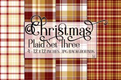 Christmas Background, 12x12 Christmas Plaid Papers, Three Product Image 1