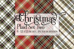 Christmas Background, 12x12 Christmas Plaid Papers, Two Product Image 1