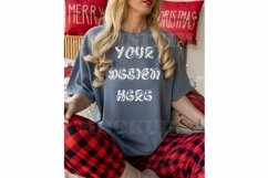 Christmas Comfort Colors 1717 mockup Blue Jean tshirt mockup Product Image 1