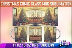 Christmas Comic Mug Sublimation | 11 oz 15 oz Mug Design Product Image 1