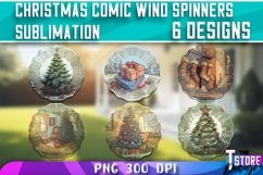 Christmas Comic Wind Spinners Sublimation | PNG Design Product Image 1