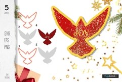 Christmas Confetti Shaker Templates cardinal bird Product Image 1