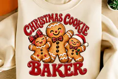 Christmas Gingerbread Family PNG |Christmas Cookie Baker Png Product Image 2