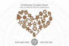 Christmas cookie heart SVG cut file and PNG for sublimation
