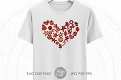 Christmas gingerbread  cookies SVG cut file and clipart in the form of heart 