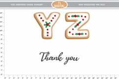 Christmas Cookie alphabet white icing holly - 26 PNG letters Product Image 6
