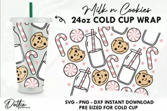 Christmas Milk & Cookies Starbucks Wrap SVG | 24oz Cold Cup Product Image 1