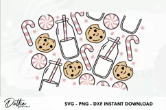 Christmas Milk & Cookies Starbucks Wrap SVG | 24oz Cold Cup Product Image 2