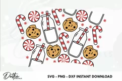Christmas Milk n Cookies Starbucks Wrap SVG | 24oz Cold Cup Product Image 2