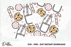 Christmas Milk And Cookies Wrap SVG | 24oz Drink Cold Cup Product Image 2