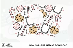 Christmas Milk And Cookies Starbucks Hot Cup Wrap SVG 16oz Product Image 2