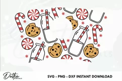 Christmas Milk n Cookies Starbucks Hot Cup Wrap SVG 16oz Product Image 2