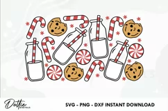 Festive Milk n Cookies Libbey Glass Can Wrap SVG 20oz Cup Product Image 2