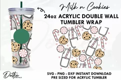 Milk And Cookies Wrap SVG | 24oz Starbucks Acrylic Tumbler Product Image 1