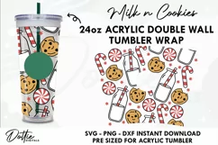 Milk N Cookies Wrap SVG | 24oz Starbucks Acrylic Tumbler Product Image 1
