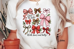 Christmas Coquette Bows and Holly PNG Design Product Image 2