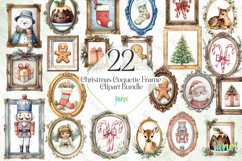 Christmas Coquette Frame Clipart Bundle Product Image 1