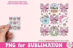 Coquette Christmas png, Coquette Bow Png, Christmas Tree Product Image 4