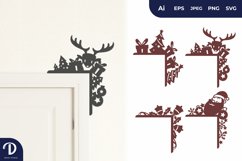 Christmas Elements, Cute Trim Corner SVG Set - 4 Designs Product Image 1