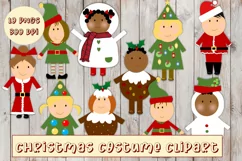 Cute Christmas Costume Clipart 10 pieces PNGs 300dpi Product Image 1
