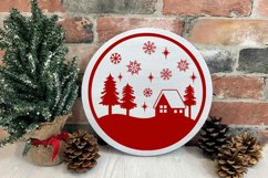 christmas cottage round porch sign