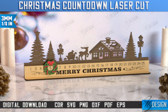Christmas Countdown Laser Cut Design, Wooden Advent Calendar Product Image 1
