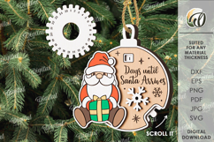 Christmas Countdown ornament Lasercut. Christmas SVG Product Image 1