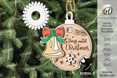 Christmas Countdown ornament Lasercut. Christmas SVG Product Image 1