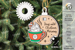 Christmas Countdown ornament Lasercut. Christmas SVG Product Image 1