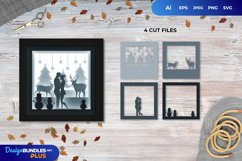 3D Shadowbox Couple Go Out On Christmas Eve Layered Papercut Product Image 1