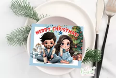 Christmas Couple in Pajamas, Christmas family scene creator Product Image 9