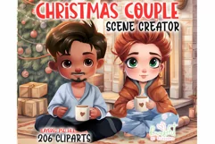 Christmas Couple in Pajamas, Christmas family scene creator Product Image 12