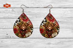 Christmas Cow Tag Earrings Png Product Image 1