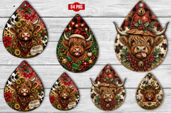 Christmas Cow Tag Earrings Png Product Image 1