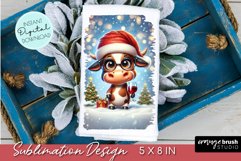 Christmas Cow Kitchen Towel Sublimation, Tea Towel Design