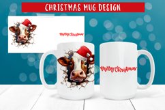 Christmas cow mug sublimation  3d christmas mug wrap