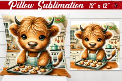 Pillow sublimation | Christmas Highland Cow | Christmas Product Image 1