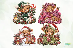 Christmas Cow PNG Product Image 1