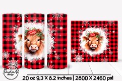 Christmas highland cow tumbler sublimation Product Image 1