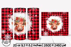 Christmas tumbler, Highland cow sublimation Product Image 1