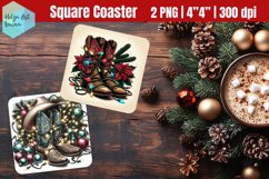Cowboy boots | Square coaster sublimation Product Image 1