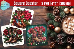 Cowboy boots | Square coaster sublimation Product Image 1